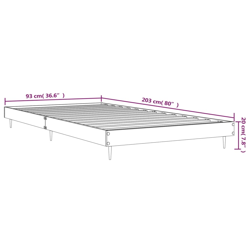 Giroletto Nero 90x200 cm in Legno Multistrato 832166