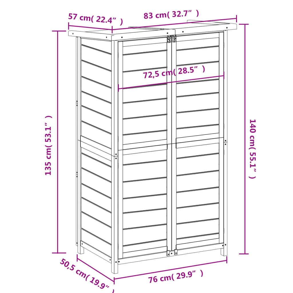 Rimessa da Giardino Marrone 83x57x140 cm Legno Massello di Pino 172240