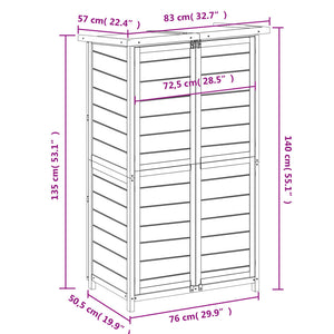 Rimessa da Giardino Marrone 83x57x140 cm Legno Massello di Pino 172240