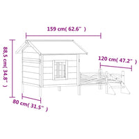 Cuccia per Cani Marrone 159x120x88,5 cm Legno Massello di Pino 172270