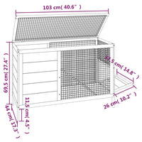 Conigliera Moka 103x44x69,5 cm in Legno Massello di Pino 172298