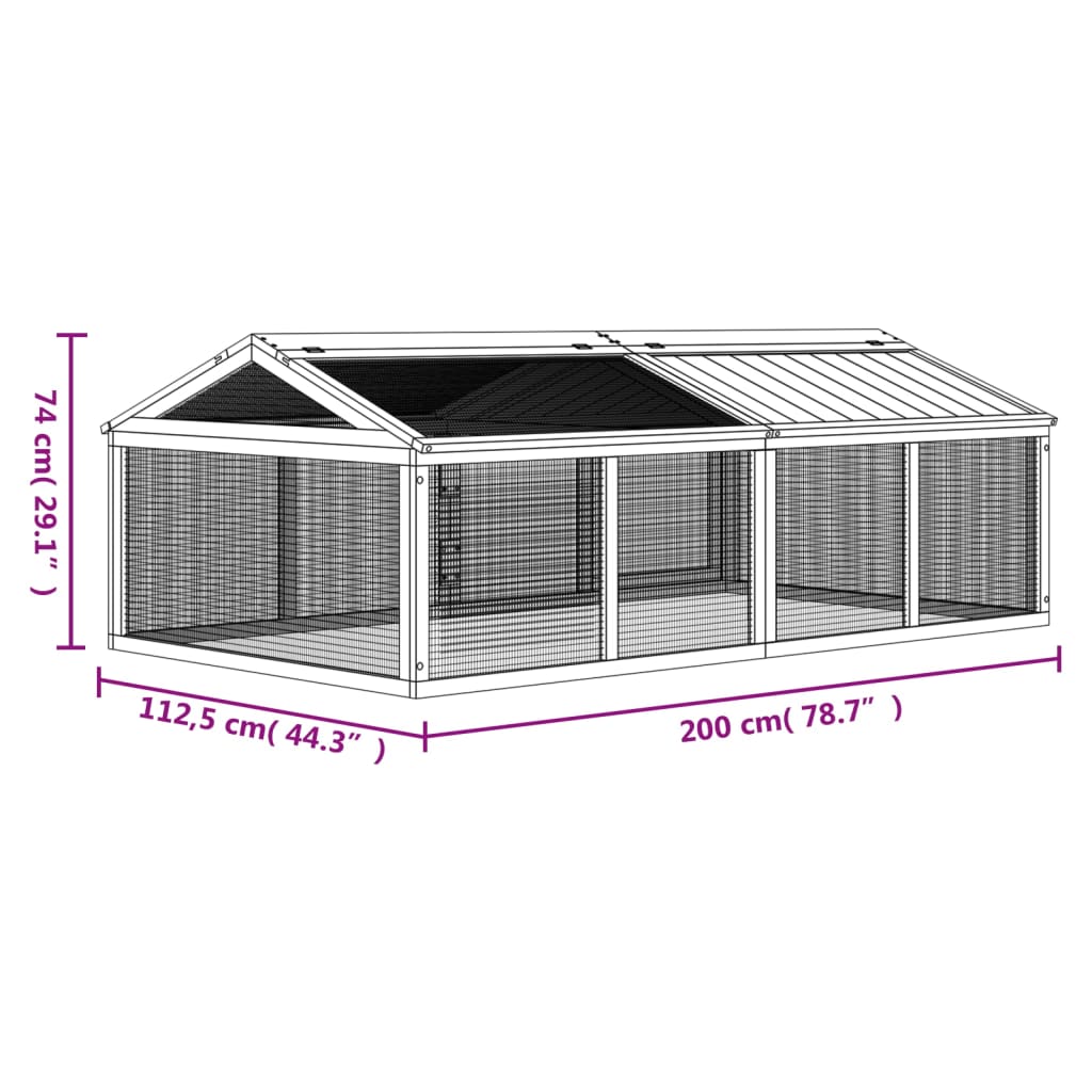 Box per Animali Marrone 200x112,5x74 cm Legno Massello di Pino 172300