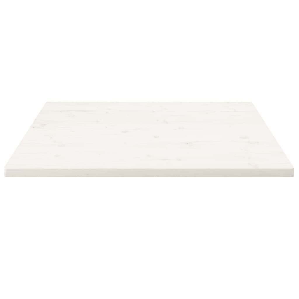 Piano Tavolo Bianco 80x80x2,5cm Legno Massello di Pino Quadratocod mxl 96142