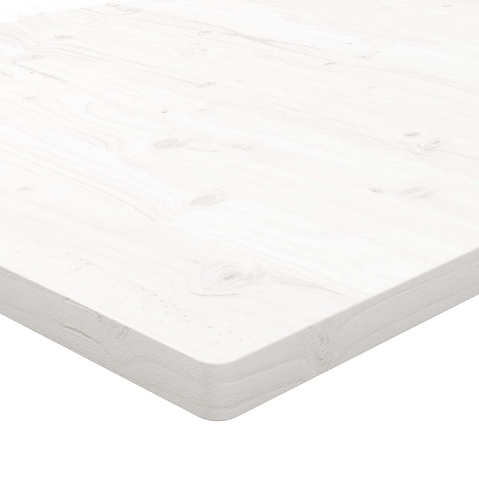 Piano Tavolo Bianco 80x80x2,5cm Legno Massello di Pino Quadrato 824391