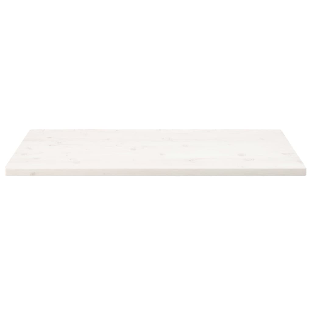 Piano Tavolo Bianco 100x50x2,5 Legno Massello Pino Rettangolarecod mxl 120100