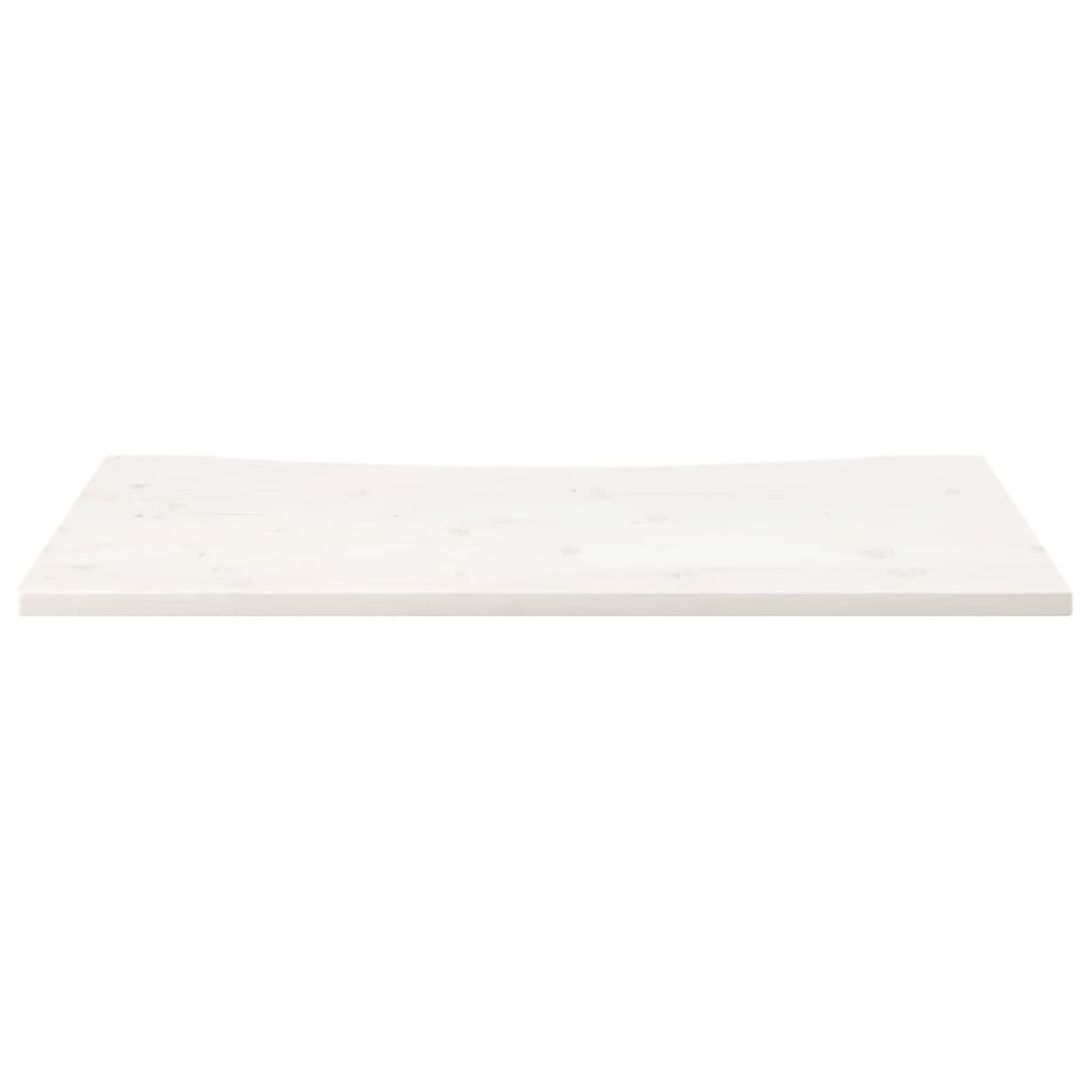 Piano Scrivania Bianco 100x50x2,5 cm in Legno Massello di Pino 824431