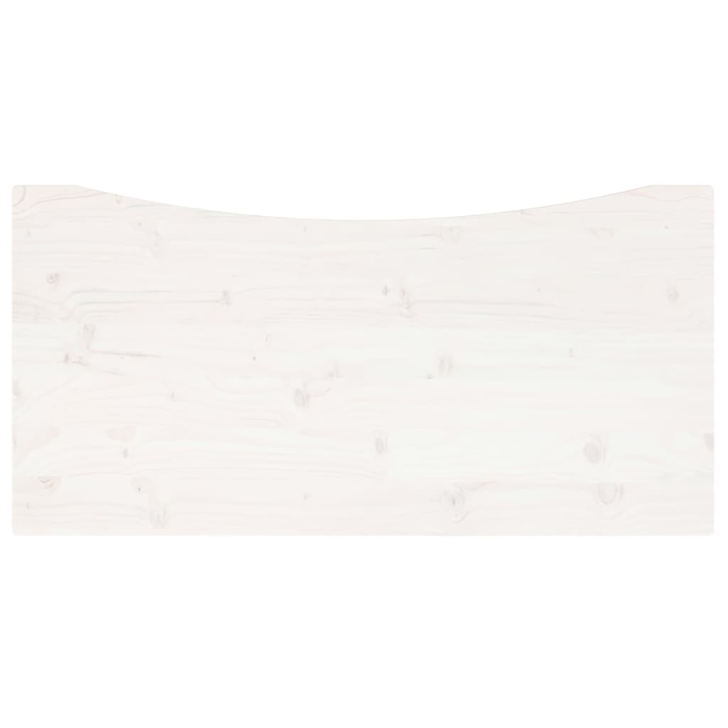 Piano Scrivania Bianco 100x50x2,5 cm in Legno Massello di Pino 824431