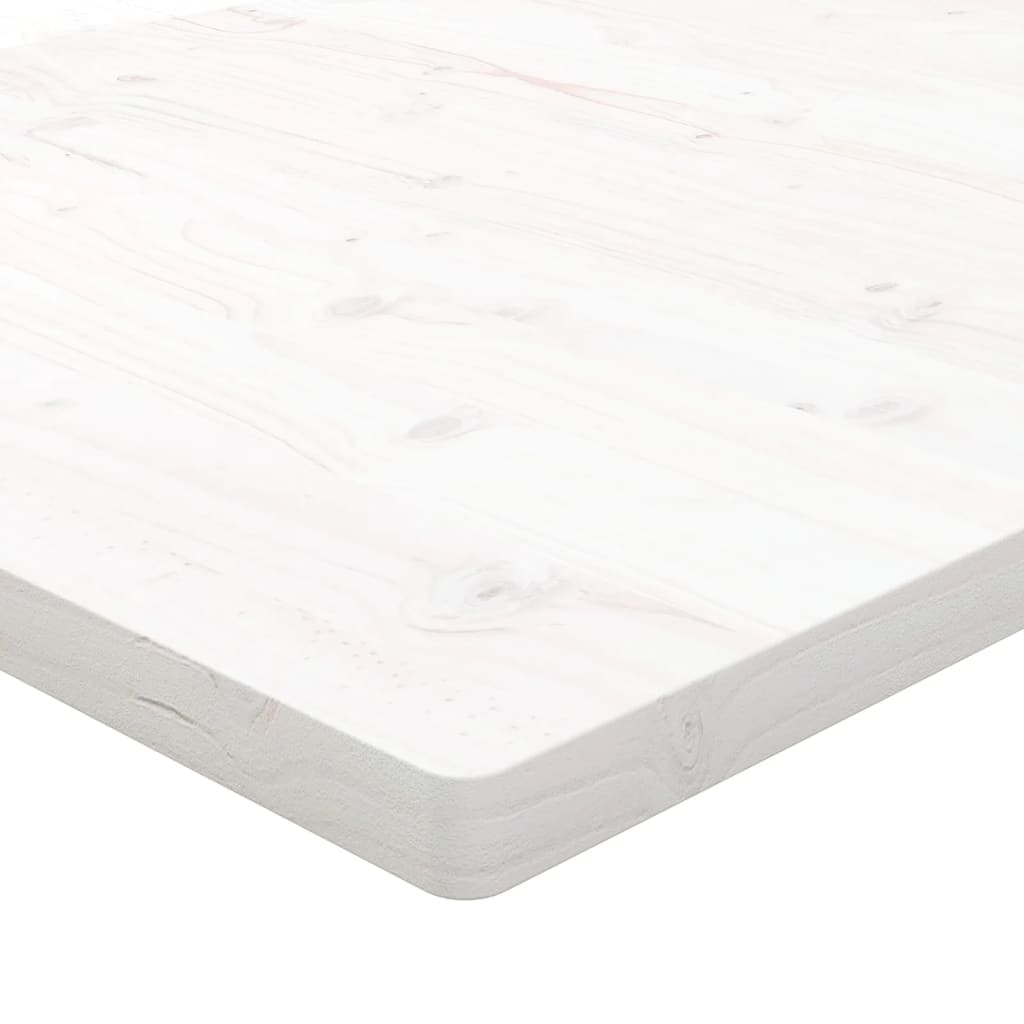 Piano Scrivania Bianco 100x50x2,5 cm in Legno Massello di Pino 824431