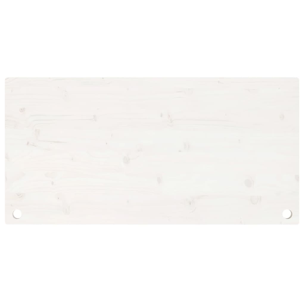 Piano Scrivania Bianco 100x60x2,5 cm in Legno Massello di Pino 824466