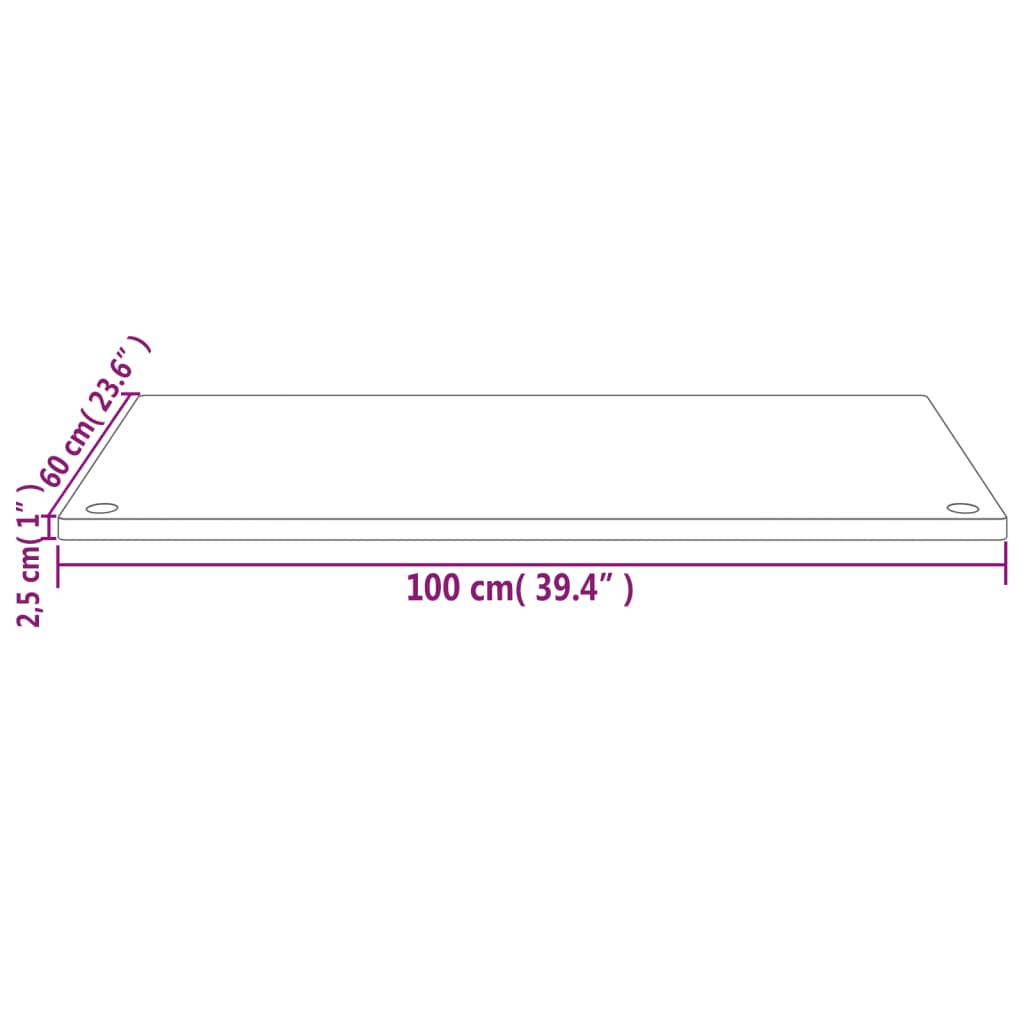 Piano Scrivania Bianco 100x60x2,5 cm in Legno Massello di Pino 824466