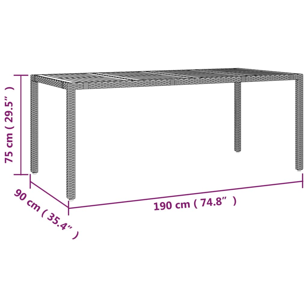 Set da Pranzo da Giardino 9 pz con Cuscini Nero in Polyrattan 3157533