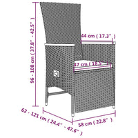 Set da Pranzo da Giardino 5 pz con Cuscini in Polyrattan Grigio 3157557