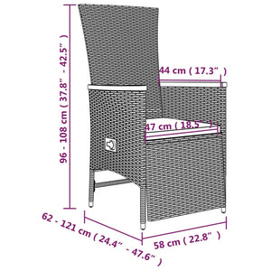 Set da Pranzo da Giardino 5 pz con Cuscini in Polyrattan Grigio 3157557