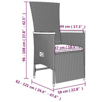 Set da Pranzo da Giardino 9 pz con Cuscini in Polyrattan Grigio 3157560