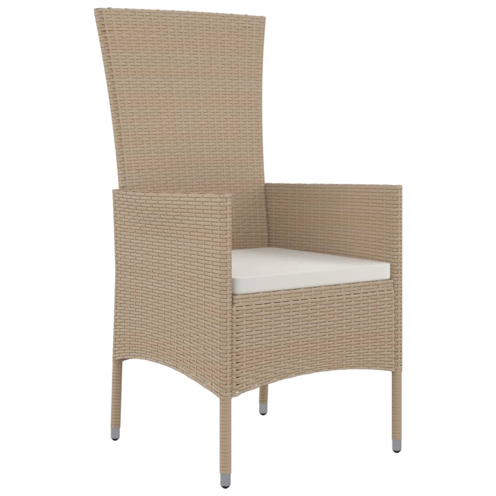 Set da Pranzo da Giardino 3 pz con Cuscini Beige in Polyrattan 3157561