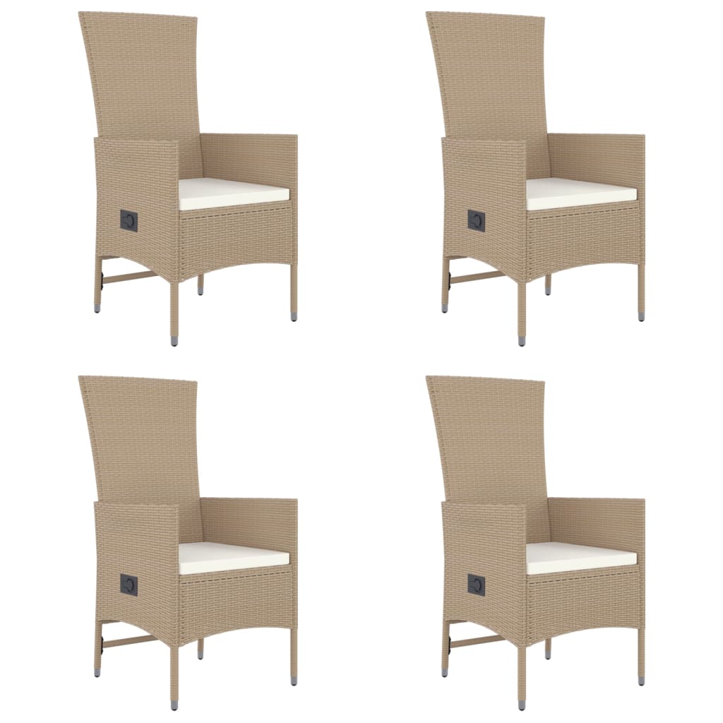 Set da Pranzo da Giardino 5 pz con Cuscini Beige in Polyrattan 3157568