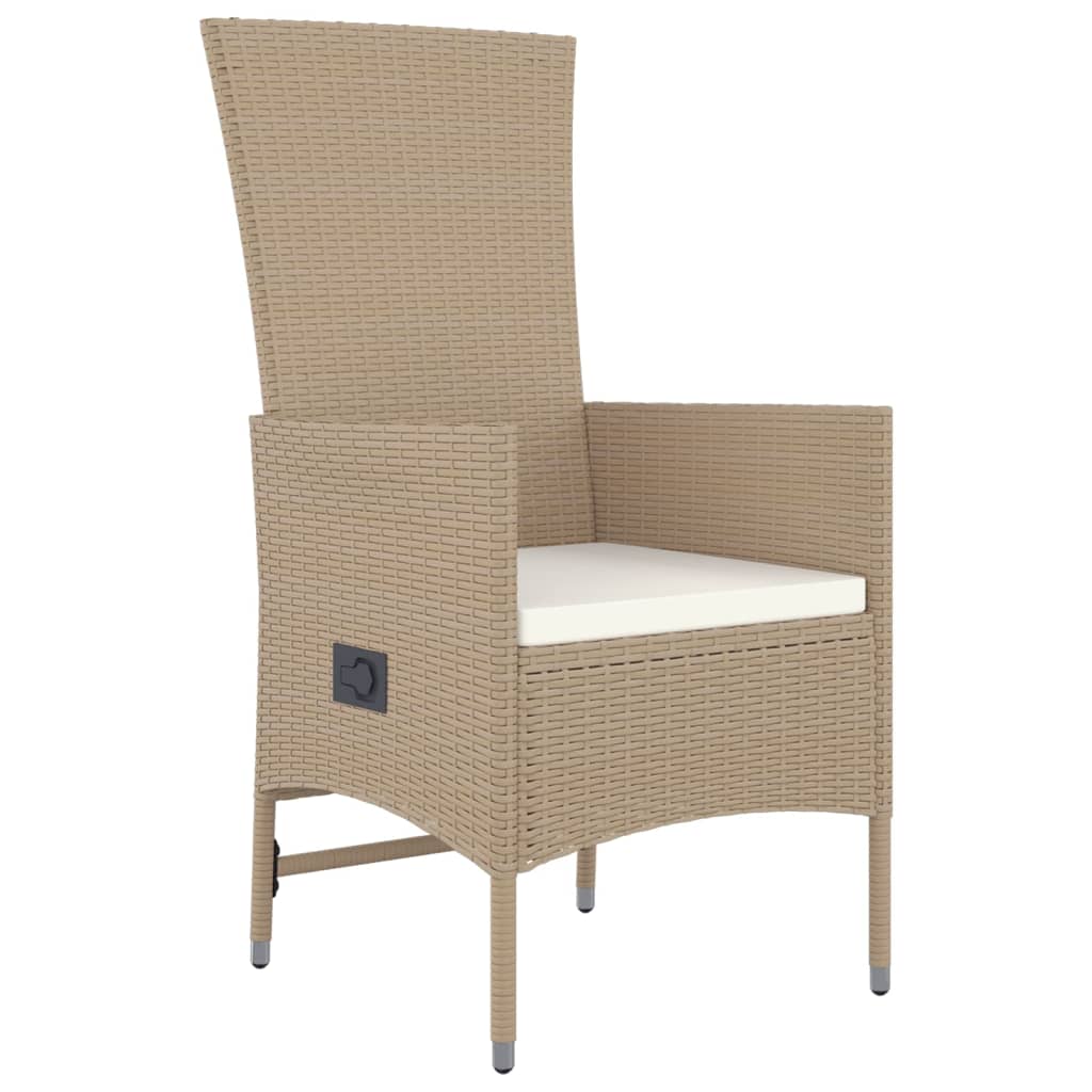 Set da Pranzo da Giardino 5 pz con Cuscini Beige in Polyrattan 3157568