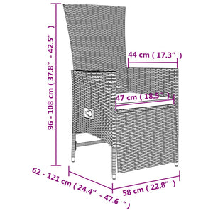 Set da Pranzo da Giardino 7 pz con Cuscini Beige in Polyrattan