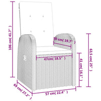 Set da Pranzo da Giardino 7 pz con Cuscini in Polyrattan Grigio 3157586