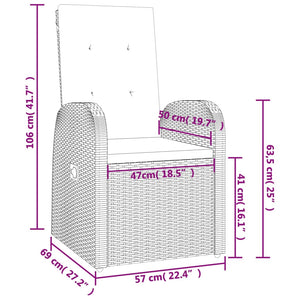 Set da Pranzo da Giardino 7 pz con Cuscini in Polyrattan Grigio 3157586