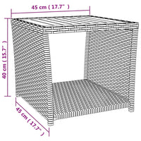 Set Mobili Giardino 3pz Nero Polyrattan e Legno Massello Acacia 3157649