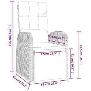 Set Mobili Giardino 3pz Nero Polyrattan e Legno Massello Acacia 3157650