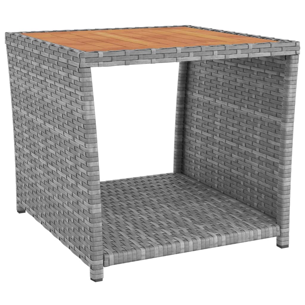 Set Mobili Giardino 3pz Grigio Polyrattan Legno Massello Acacia 3157652