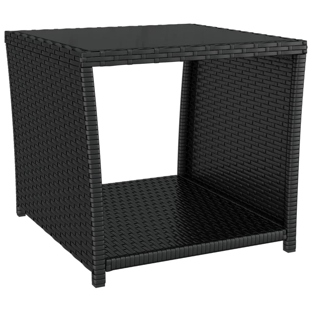 Set Mobili da Giardino 3 pz Nero Polyrattan e Acciaio 3157659