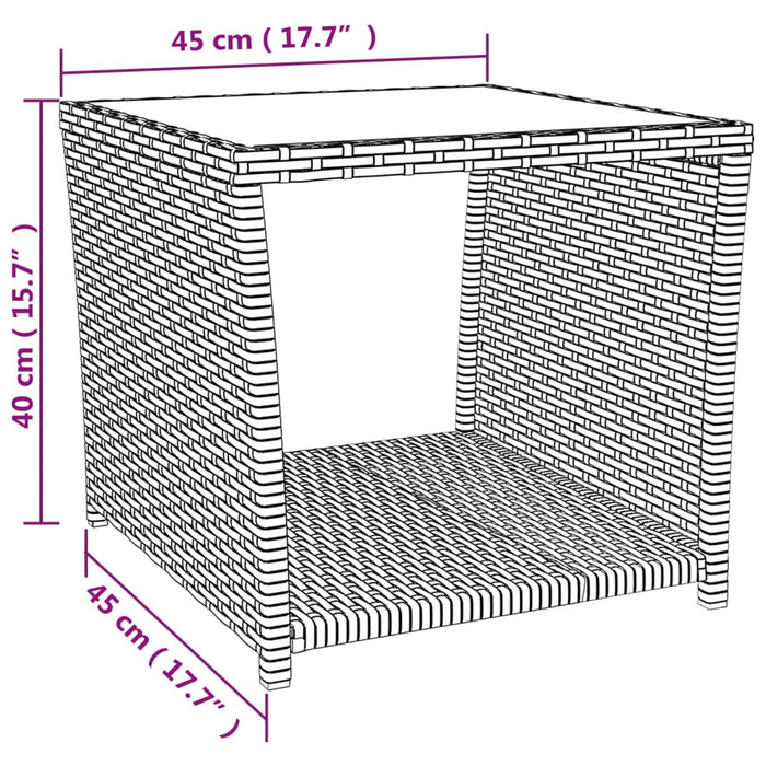 Set Mobili da Giardino 3 pz Nero Polyrattan e Acciaio 3157659