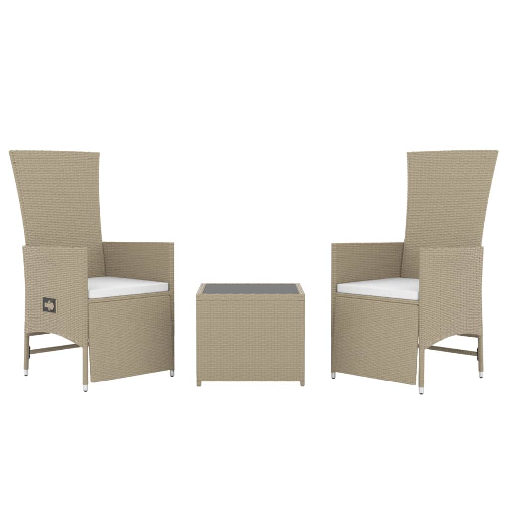 Set Mobili da Giardino 3 pz Beige Polyrattan e Acciaiocod mxl 100411