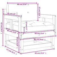 Sedie da Giardino con Cuscini 2 pz Legno Massello di Pino 825443