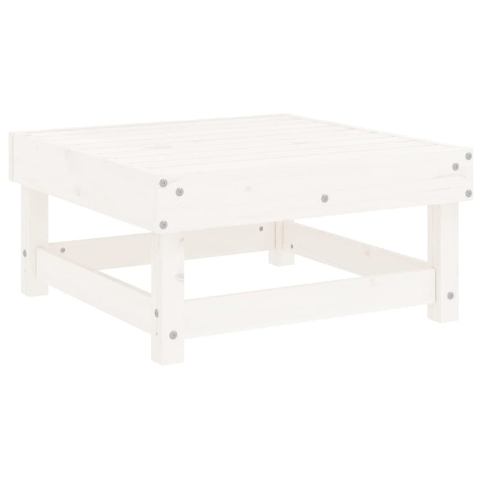 Poggiapiedi Giardino con Cuscini 2pz Legno Massello Pino Bianco 825465