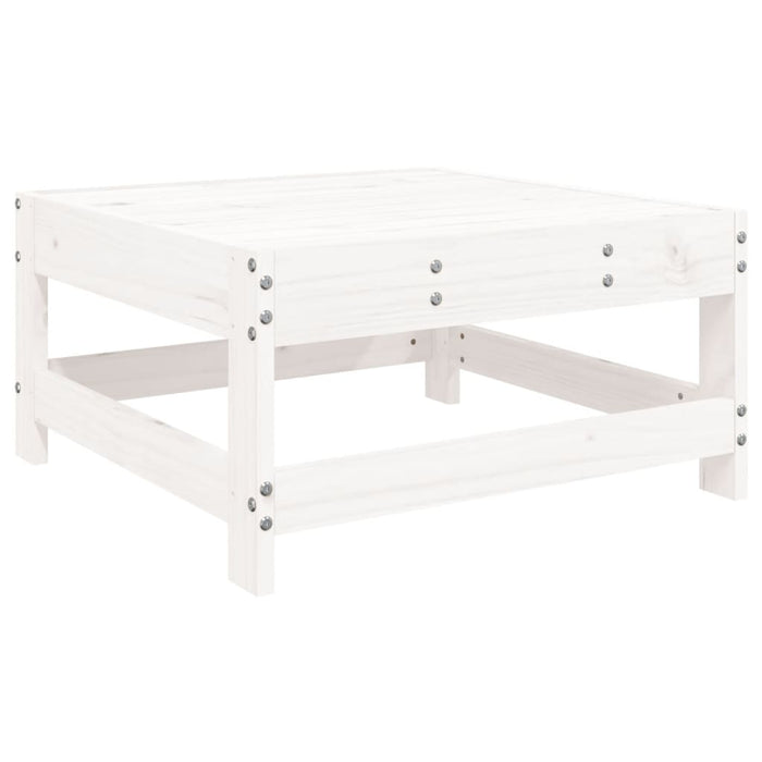 Poggiapiedi da Giardino con Cuscino Legno Massello Pino Bianco 825556