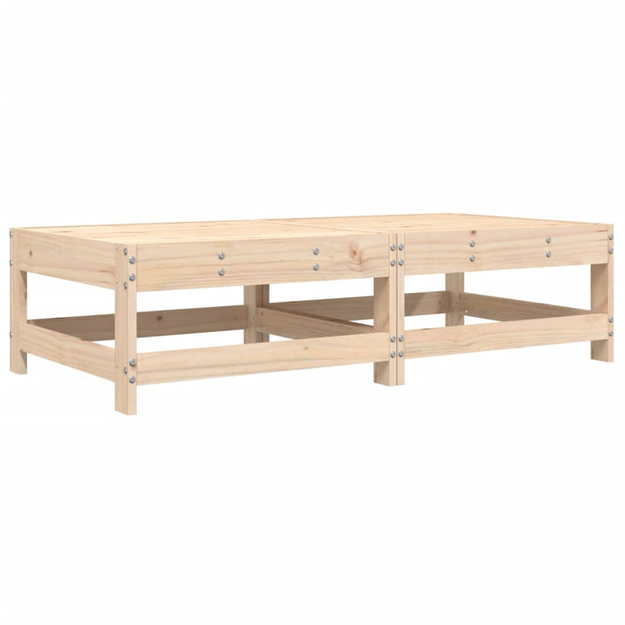 Poggiapiedi da Giardino con Cuscini 2 pz Legno Massello di Pino 825583