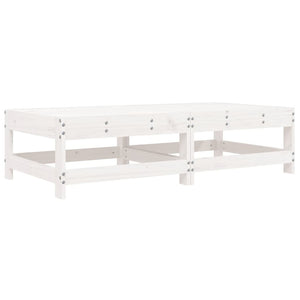 Poggiapiedi Giardino con Cuscini 2pz Legno Massello Pino Bianco 825584