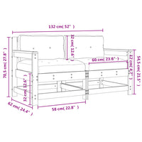 Sedie da Giardino con Cuscini 2pz Legno Massello di Pino Bianco 825591