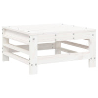 Poggiapiedi da Giardino con Cuscino Legno Massello Pino Bianco 825668