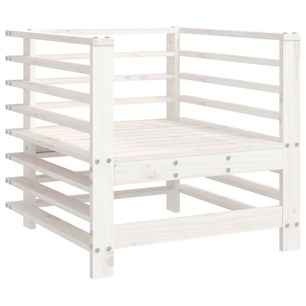 Sedie da Giardino con Cuscini 2pz Legno Massello di Pino Bianco 825675