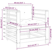 Sedie da Giardino con Cuscini 2pz Legno Massello di Pino Bianco 825675