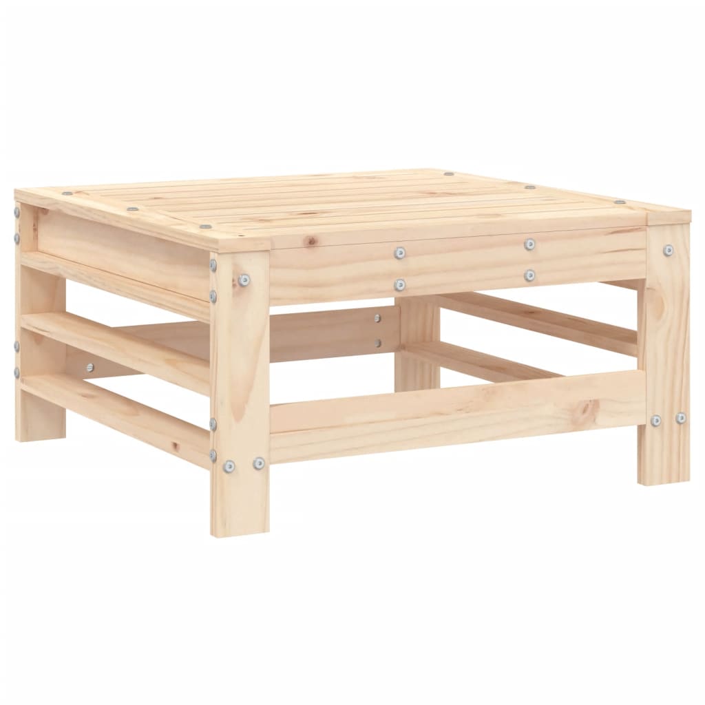 Poggiapiedi da Giardino con Cuscini 2 pz Legno Massello di Pino 825695