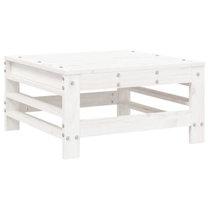 Poggiapiedi Giardino con Cuscini 2pz Legno Massello Pino Bianco 825696