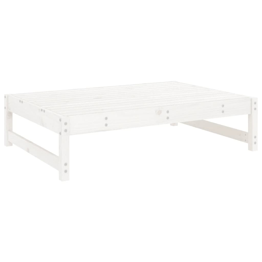 Poggiapiedi da Giardino 120x80 cm Legno Massello di Pino Bianco 825738