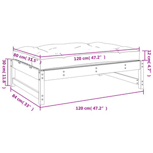 Poggiapiedi da Giardino 120x80 cm Legno Massello di Pino Miele 825740