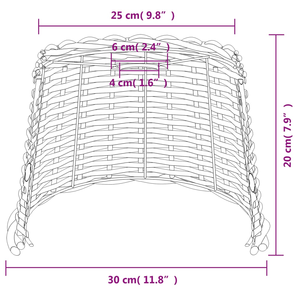 Paralume da Soffitto Marrone Ø30x20 cm in Vimini 364375