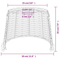 Paralume da Soffitto Marrone Ø30x20 cm in Vimini 364375