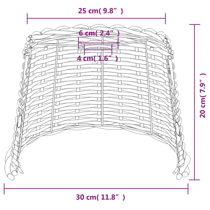 Paralume da Soffitto Marrone Ø30x20 cm in Vimini 364375