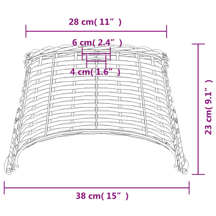 Paralume da Soffitto Marrone Ø38x23 cm in Vimini 364376