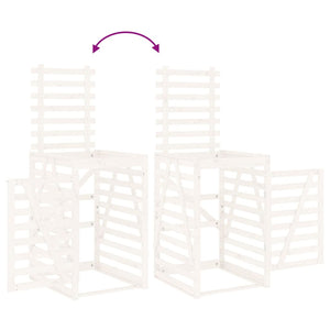 Copribidone Quadruplo Bianco in Legno Massello di Pino 3157698