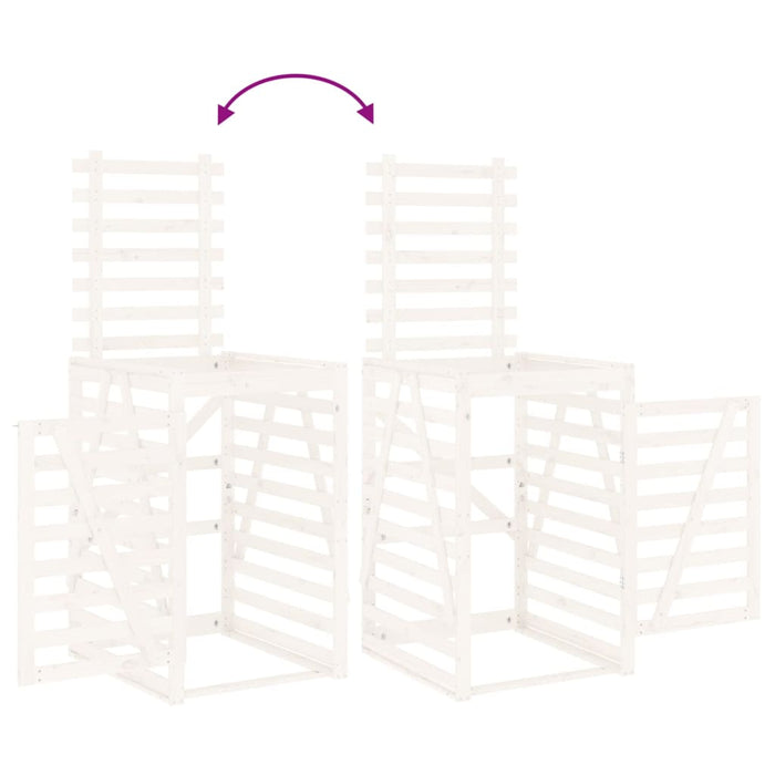 Copribidone Quadruplo Bianco in Legno Massello di Pino 3157698