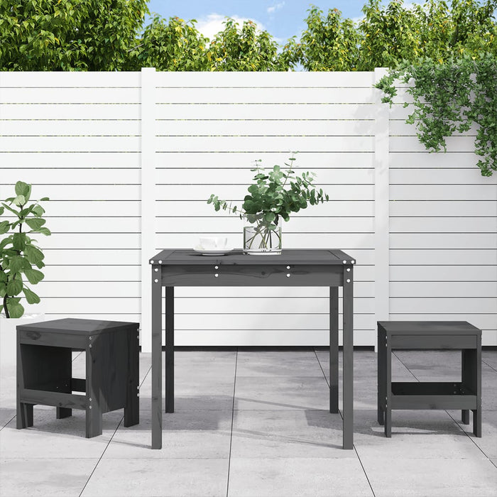 Set da Bistrot da Giardino 3pz Grigio in Legno Massello di Pinocod mxl 107573